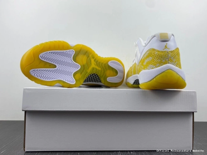 Official Maikesneakers AH7860-107 Snakeskin Low Air Jordan WMNS Yellow 11 0630